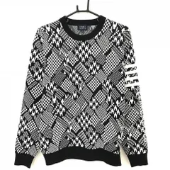 【超美品】パーリーゲイツ セーター 黒×白 千鳥格子 ニット メンズ 5(L) ゴルフウェア 2023年モデル PEARLY GATES
