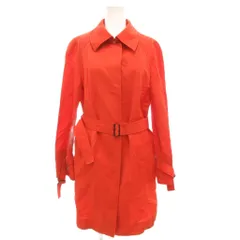 モディファイ Modify ステンカラーコート ロング 麻 リネン ベルト付き 40 オレンジ /GV