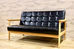 カリモク60 Kチェア2P黒合成皮革2人掛けソファ - メルカリ