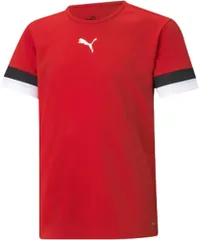 プーマ PUMA サッカー TEAMRISE ゲームシャツ JR 半袖 Tシャツ ジュニア クラブ 部活動 サークル 練習着 トレーニングウェア スポーツウェア プラクティスシャツ  705140 01 PUMARED-PUMABLACK