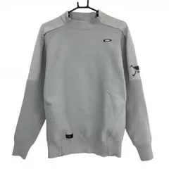 オークリー ハイネックセーター グレー ロゴネイビー ニット メンズ L ゴルフウェア Oakley