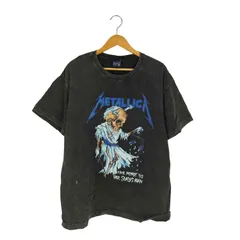 ユーズドフルギ USED古着 QUELLA STRADA METALICA 両面プリント ウォッシュド クルーネックTシャツ メンズ JPN：XL 