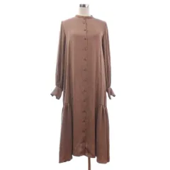 プラステ PLST シャツワンピース ロング丈 長袖 無地 12-2105023 ベージュ系 M ■FF
