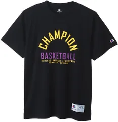 チャンピオン Champion バスケット ショートスリーブTシャツ メンズ ケイジャーズ CAGERS 半袖 半そで トップス 吸汗速乾 バスケ バスケット 部活 練習 トレーニング プラクティス 男性  C3XB351 090 ブラック