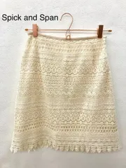 Spick and Span　アイボリー 　レーススカート　ひざ丈