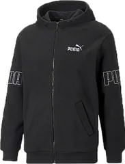 プーマ PUMA PUMA POWER ウィンタライズフーデッドジャケット メンズ フルジップ フーディー パーカー アウター フィットネス スポーツ スポカジ 秋 冬 男性  672447 01 PUMABLACK