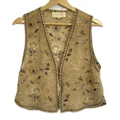 ROSSA(ロッサ) ベスト サイズ42 L レディース新品同様  - ベージュ×アイボリー×黒 花柄