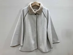 Alumu. デザインジャケット ポンチョジャケット デザインアウター ライトベージュ杢 FREE 冬