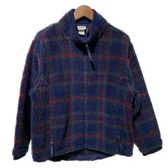 L.L.Bean　フリース　90s vintage　90年代　ジャケット　アウター　フルジップ　ハイネック　チェック　ボア　USA製　アウトドア　古着