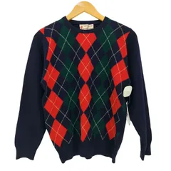 ザスコッチハウス The Scotch House スコットランド製 pringle of scotland アーガイル柄 ラム ウール ニット メンズ FR：38 