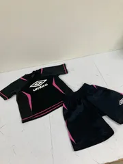 送料無料★umbro アンブロ★半袖Tシャツ　ハーフパンツ　上下セット　セットアップ★キッズ　子供　130 黒ピンク　#71121sbp
