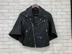 DIESEL BLACK GOLD ディーゼル ブラックゴールド レディース サイズ38 ブラック ダブルライダース ケープ ポンチョ レザー シボ加工