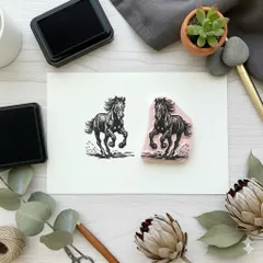 手彫り消しゴムはんこ【駿馬】＊動物シリーズ＊