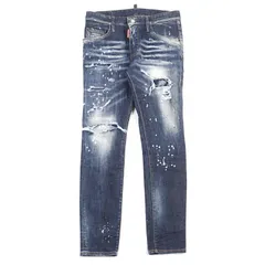 【ドンドン見直し】美品○DSQUARED2 ディースクエアード 22SS S74LB1052 Super Twinky Jean ダメージ加工 デニムパンツ インディゴブルー系 46 イタリア製 正規品 メンズ