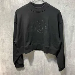 MM6／sweat shirt ロゴプリントクロップドスウェットシャツ サイズ16 ブラック エムエムシックス 