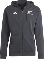 アディダス adidas オールブラックス ラグビースリーストライプス フルジップフーディー メンズ パーカー フーディ― トップス ウェア フルジップ ポケット付き トレーニング 運動  NDU00 HZ4491 BLK 2XL