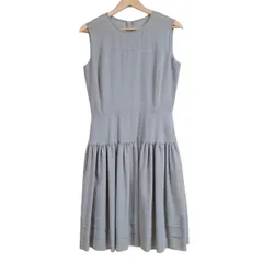 FOXEY NEW YORK(フォクシーニューヨーク) ワンピース サイズ40 M レディース - 39427 ライトグレー クルーネック/ノースリーブ/ひざ丈