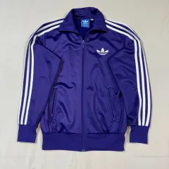 90) adidas ファイヤーバード 紫 パープル 3本線 ジャージ トラックジャージ ジップアップ