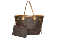 LOUIS VUITTON ルイヴィトン トートバッグ モノグラム M40156 ネヴァーフルMM 廃盤 ブラウン PVCコーティングキャンバス 美品 中古 4b009323