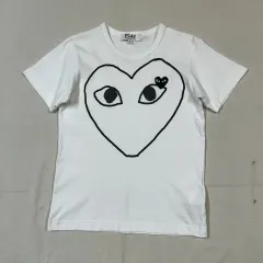 M) コム・デ・ギャルソン PLAY 白 ハート 半袖 Tシャツ 正規品