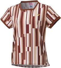 ヨネックス YONEX テニス ウィメンズゲームシャツ 硬式 シャツ T シャツ ウエア トップス 半袖 トーナメント ツアー ゲーム 試合 練習 トレーニング 吸汗 速乾 レディース 女性  20727 015 ブラウン