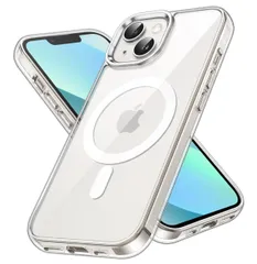 JETech iPhone 13 マグネット ケース(6.1インチ用) MagSafe ワイヤレス充電対応 衝撃吸収 バンパーカバー 傷つけ防止 透明バック (クリア）