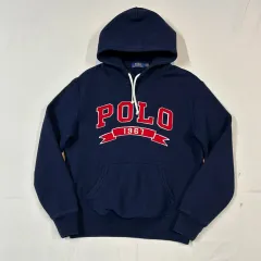 ポロ ラルフローレン 文字ロゴ フーディー ネイビー