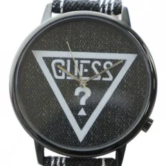 ゲス GUESS V1012M2 腕時計 タグ付き ウォッチ クォーツ ロゴ デニムベルト 黒 ブラック ■GY11 /MQ