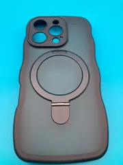 iPhone16 Pro対応　マットブラックケース MagSafe対応・折りたたみリング付き