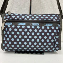 6436　LeSportsac　レスポートサック　スモールショルダーバッグ　 ショルダーバッグ　斜めがけ　長さ調節可能　 グレー×ブルー系　グレー　水色　ドット　 水玉　ナイロン　軽量　レディース