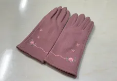 起毛ピンク手袋