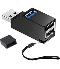 ★YFFSFDC USBハブ 3ポート USB3.0＋USB2.0コンボハブ 超小型 バスパワー usbハブ USBポート拡張 高速 軽量 コンパクト 携帯便利 1個入り (ブラック)