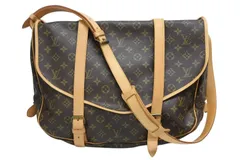 LOUIS VUITTON ルイヴィトン モノグラム ソミュール 43 M42252 ショルダーバッグ ブラウン ゴールド金具 美品 中古 4b008672