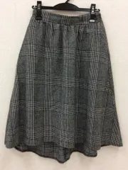 黒白チェック フレアスカート ウエストゴム