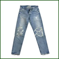 中古●MOUSSY/マウジー●ダメージ デニム ジーンズ 25 古着 レディース シミ汚れあり