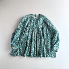 極美品 / journal standard luxe ジャーナルスタンダードラックス / 花柄 リバティブーケ フレアー プルオーバー シャツ / レディース F フリーサイズ / ブルー 花柄 / 日本製 / トップス
