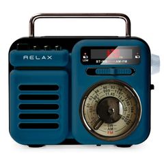 【新品】リラックス マルチレトロラジオクロック 手回し充電 ソーラー充電機能付き RE-096-12 クラシックブルー おしゃれ ラジオ ライト スピーカー モバイルバッテリー 2000mAh マルチラジオ 防災 AM FM 短波ラジオ RELAX