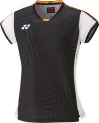 ヨネックス YONEX テニス ウィメンズゲームシャツ 半袖 トップス ユニフォーム UVカット 吸汗速乾 ストレッチ 制電 試合 ゲーム 大会 部活 チーム トレーニング ウェア レディース  20709 007 ブラック