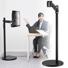 【新品】キングジム モニタースタンド キャスター付き FMN110-BK ブラック 会議室 展示会 セミナー会場 ご家庭