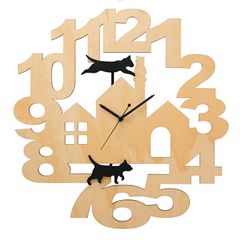 送料無料]◇新色◇時間も見やすい猫文字時計モダンでオシャレな