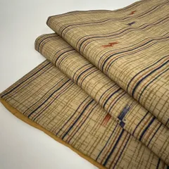 洗える着物 小紋 縞模様 裄66.5 化繊 着物 MK-1394