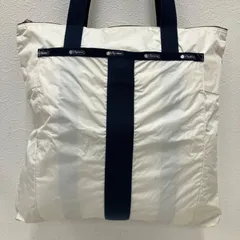 6475　LeSportsac　レスポートサック　 トートバッグ　肩掛け　エッセンシャル　 ホワイト×ネイビー系　白　紺　ナイロン　 軽量　レディース