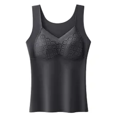 裏起毛 カップ付き レースタンクトップ レディース ブラトップ 冬インナー あったかインナー シームレス ノンワイヤー 見せインナー 大きいサイズ rr-056