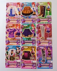 【コーデセット】ブルーインナーカーディガン・ピンクフリルバタフライトップス・グリッターローズコルセット 紅林珠璃 紫吹蘭 ／ アイカツ！ Aikatsu！