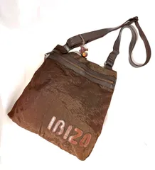 IBIZA イビサ ショルダーバッグ ブラウン  ナイロン   レザー 斜め掛けバッグ