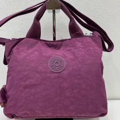 6459　KIPLING　キプリング　トートバッグ　 2way　ショルダーバッグ　パープル系　 紫　ナイロン　軽量　モンキーチャーム　 レディース