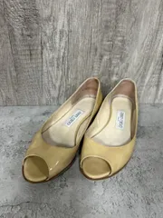 Jimmy Choo ジミーチュウ エナメル オープントゥ パンプス 黄 ■◆◎レディース