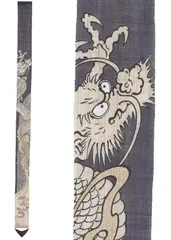 296 京都洛柿庵 のれん Tsj-525 細タペ「登竜門」麻 100%  タペストリー 細タペストリー 掛け軸 インテリア 和モダン 和風