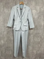 THE SUIT COMPANY she スーツカンパニー ビジネス シンプル スタイリッシュ デザイン セットアップ ジャケット パンツ スーツ size38/水色 ■■ レディース