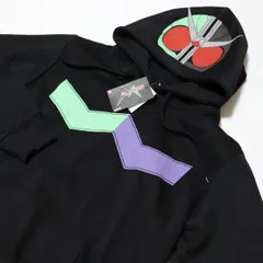 ★BANDAI バンダイ 仮面ライダー ダブル ヒーロー 激レア 新品 メンズ 裏起毛 スウェット パーカー 黒 Mサイズ [2771504C-M]三 壱★QWER